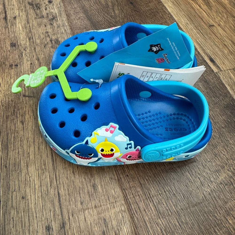 CROCS Kids Baby Shark Blue Slippers